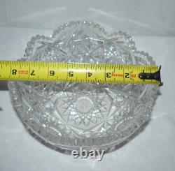 Cut Crystal Saw Tooth 9 diam. X 4 Bowl Textured