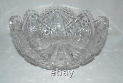 Cut Crystal Saw Tooth 9 diam. X 4 Bowl Textured