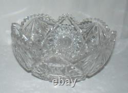 Cut Crystal Saw Tooth 9 diam. X 4 Bowl Textured