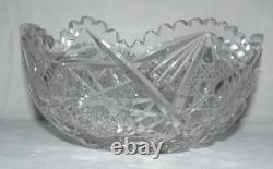 Cut Crystal Saw Tooth 9 diam. X 4 Bowl Textured