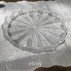 Cut Crystal Torte Tray, Likely Vintage Nachtmann Low Bowl 10.5 Perfect