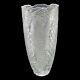Cut Crystal Vase 15 Tall Buttons Daisies Stars and More Sawthooth Rim V405