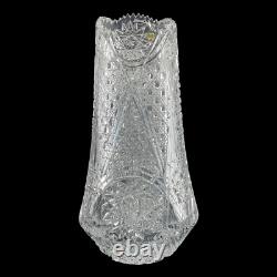 Cut Crystal Vase Artist Signed Large Brilliant Glass Bulb Vase BV100