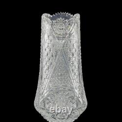 Cut Crystal Vase Artist Signed Large Brilliant Glass Bulb Vase BV100