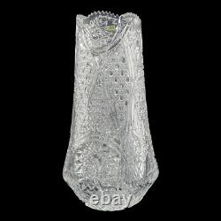 Cut Crystal Vase Artist Signed Large Brilliant Glass Bulb Vase BV100