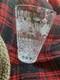 Cut Crystal Vase Etched Floral Pattern Heavy Clear Glass 8 Vintage Style