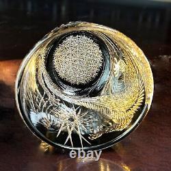 Cut Crystal Whiskey Glass Tumbler Edo Kiriko Drinkware Hand Cut 9oz Black