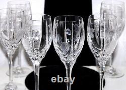 Cut Crystal Wine Glasses Grapes Leaves Deep Cut Crystal Set 6