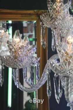 Cut Glass 12 Arm Waterford Dressed Crystal Chandelier