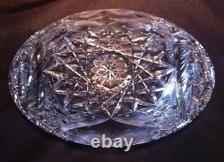 Cut Glass Bowl Intaglio 11 5/8 L x 7 1/2 W x 4 1/2 H