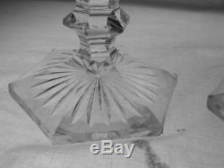Cut Glass Candlesticks In Colonial By Bergen 100 Year Old Antique Crystal