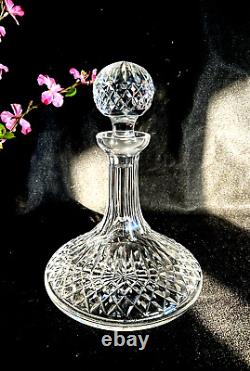 Cut Glass Crystal Decanter & Stopper 10 tall