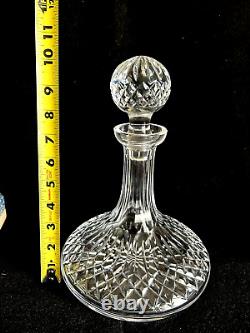 Cut Glass Crystal Decanter & Stopper 10 tall