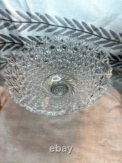 Cut Glass Crystal Russian Centerpiece Footed Punch Bowl Big Not ABP