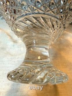 Cut Glass Crystal Russian Centerpiece Footed Punch Bowl Big Not ABP