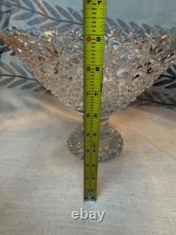 Cut Glass Crystal Russian Centerpiece Footed Punch Bowl Big Not ABP