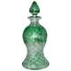 Cut Glass DECANTER, Cologne, Rock Crystal, Elegant, Green to Clear, 8t