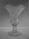 Cut Glass Flared Vase With Scallop Hobstar Foot 100 Year Old Antique Crystal