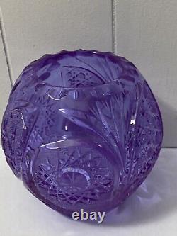 Cut Glass Vase Alexandrite Russian Crystal Gus Khrustalny