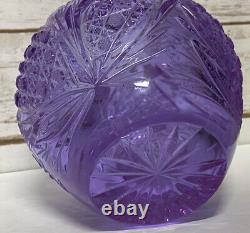 Cut Glass Vase Alexandrite Russian Crystal Gus Khrustalny Vase Bowl