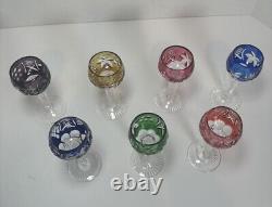 Cut To Clear Crystal Bohemia Czech Cordial Liqueur Shot Glasses Lot Of 7