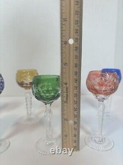 Cut To Clear Crystal Bohemia Czech Cordial Liqueur Shot Glasses Lot Of 7