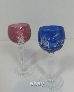 Cut To Clear Crystal Bohemia Czech Cordial Liqueur Shot Glasses Lot Of 7