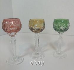 Cut To Clear Crystal Bohemia Czech Cordial Liqueur Shot Glasses Lot Of 7