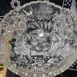 Cut crystal Bohemian bowl Cut Glass Candy Bowl Antique Vintage Unknown origin