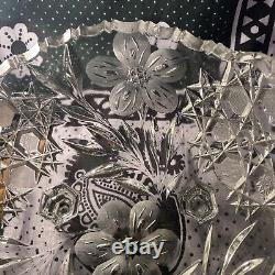 Cut crystal Bohemian bowl Cut Glass Candy Bowl Antique Vintage Unknown origin