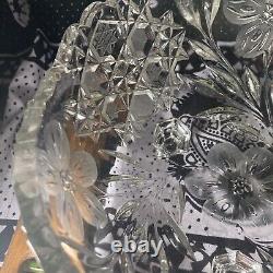 Cut crystal Bohemian bowl Cut Glass Candy Bowl Antique Vintage Unknown origin