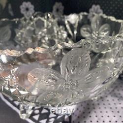 Cut crystal Bohemian bowl Cut Glass Candy Bowl Antique Vintage Unknown origin