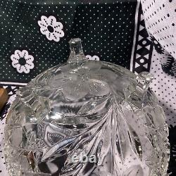Cut crystal Bohemian bowl Cut Glass Candy Bowl Antique Vintage Unknown origin