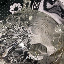 Cut crystal Bohemian bowl Cut Glass Candy Bowl Antique Vintage Unknown origin