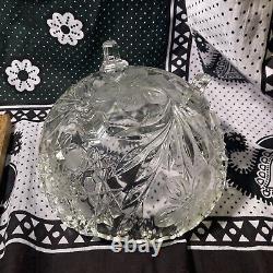 Cut crystal Bohemian bowl Cut Glass Candy Bowl Antique Vintage Unknown origin