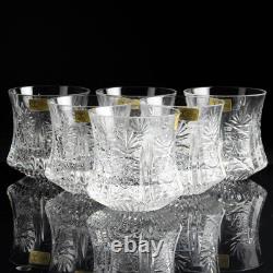 Cut crystal glass Arnolfo di Cambio Lotus 2 Whiskey set of six vintage
