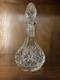 Cut crystal glass decanter with diamond pattern