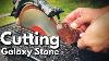 Cutting Galaxy Stone U0026 Finding Agates And Crystal Vugs Inside Slicing With Lapidary Saw