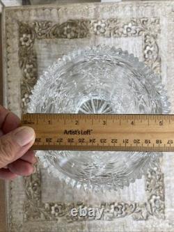 Czech Bohemian Cut Crystal Glass Starburst Sharp Sawtooth 10 Vase XLNT