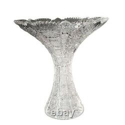 Czech Bohemian Hand Cut Crystal Glass Vase