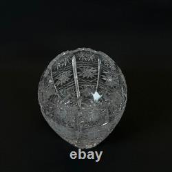 Czech Bohemian Queen Lace Cut Crystal Glass Vase Hand Cut Vintage Decor 4,5
