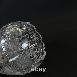 Czech Bohemian Queen Lace Cut Crystal Glass Vase Hand Cut Vintage Decor 4,5