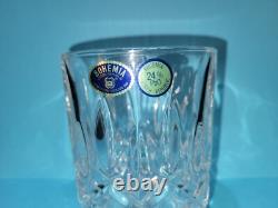 Czech Republic Bohemia Cut 24% Lead Crystal Whiskey/Bourbon GlassesSET of 4NEW
