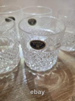 Czech Republic Bohemia Cut 24% Lead Crystal Whiskey/Bourbon GlassesSET of 6NEW