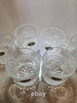 Czech Republic Bohemia Cut 24% Lead Crystal Whiskey/Bourbon GlassesSET of 6NEW