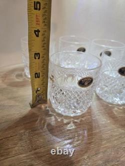 Czech Republic Bohemia Cut 24% Lead Crystal Whiskey/Bourbon GlassesSET of 6NEW
