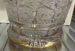 Czech bohemia crystal cut glass Luxury Ice Bowl 21cm decorated gold and engra
