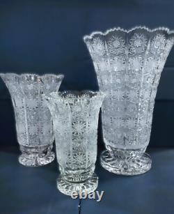 Czech bohemia crystal glass -Cut vase 21 cm/8in