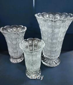 Czech bohemia crystal glass -Cut vase 21 cm/8in