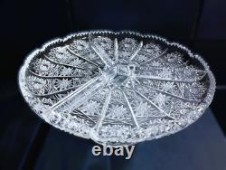 Czech bohemia crystal glass cut plate 23cm/9